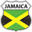 Jamaica Flag Highway Shield Metal Sign 12" (HS)
