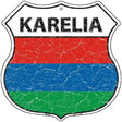 Karelia Flag Highway Shield Metal Sign 12" (HS)