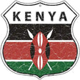 Kenya Flag Highway Shield Metal Sign 12" (HS)