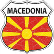 Macedonia Flag Highway Shield Metal Sign 12" (HS)