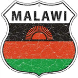 Malawi Flag Highway Shield Metal Sign 12" (HS)