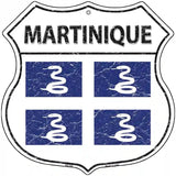 Martinique Flag Highway Shield Metal Sign 12" (HS)