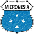 Micronesia Flag Highway Shield Metal Sign 12" (HS)