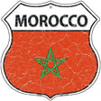 Morocco Flag Highway Shield Metal Sign 12" (HS)