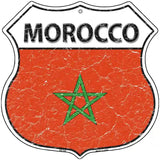 Morocco Flag Highway Shield Metal Sign 12" (HS)