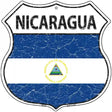 Nicaragua Flag Highway Shield Metal Sign 12" (HS)