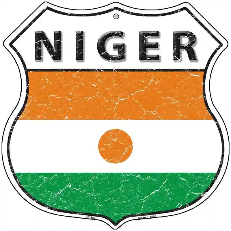Niger Flag Highway Shield Metal Sign 12" (HS)