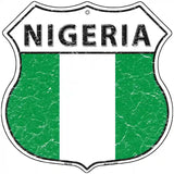 Nigeria Flag Highway Shield Metal Sign 12" (HS)