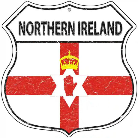 Northern Ireland Flag Highway Shield Metal Sign 12" (HS)