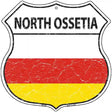 North Ossetia Flag Highway Shield Metal Sign 12" (HS)