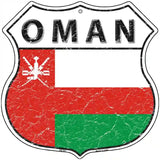 Oman Flag Highway Shield Metal Sign 12" (HS)