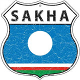 Sakha Flag Highway Shield Metal Sign 12" (HS)