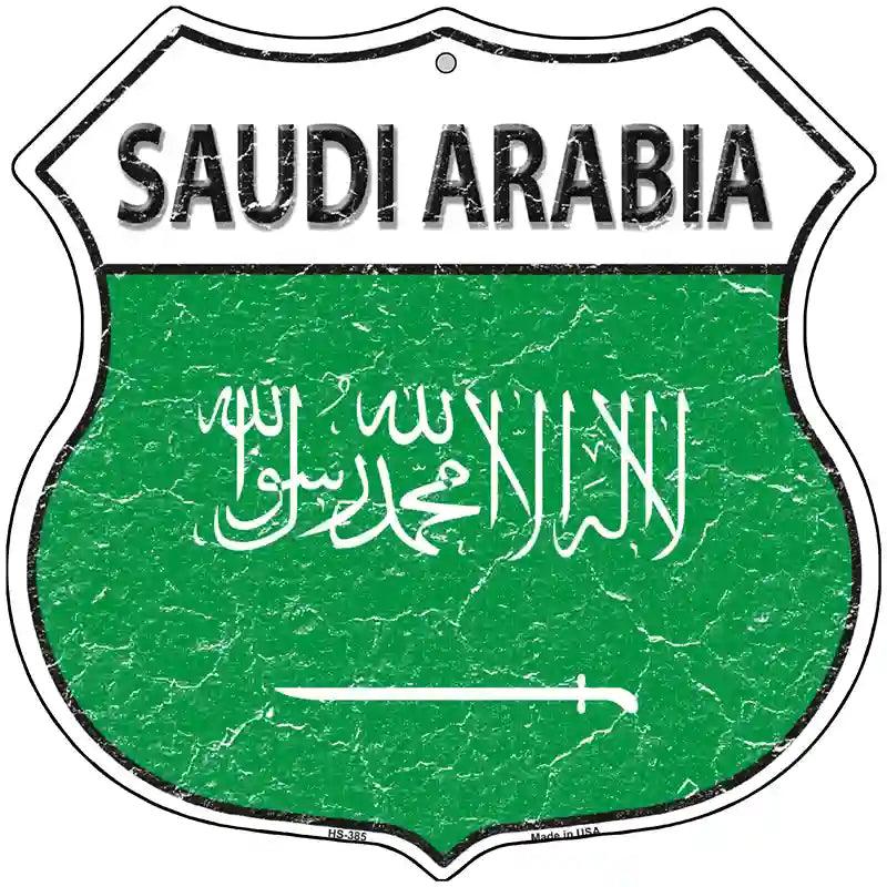 Saudi Arabia Flag Highway Shield Metal Sign 12" (HS)