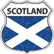 Scotland Flag Highway Shield Metal Sign 12" (HS)