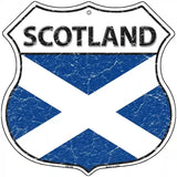 Scotland Flag Highway Shield Metal Sign 12" (HS)
