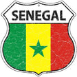 Senegal Flag Highway Shield Metal Sign 12" (HS)