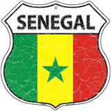 Senegal Flag Highway Shield Metal Sign 12" (HS)
