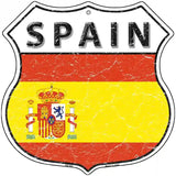 Spain Flag Highway Shield Metal Sign 12" (HS)