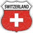Switzerland Flag Highway Shield Metal Sign 12" (HS)
