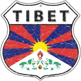 Tibet Flag Highway Shield Metal Sign 12" (HS)