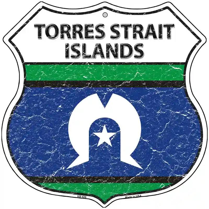 Torres Strait Islands Flag Highway Shield Metal Sign 12" (HS)