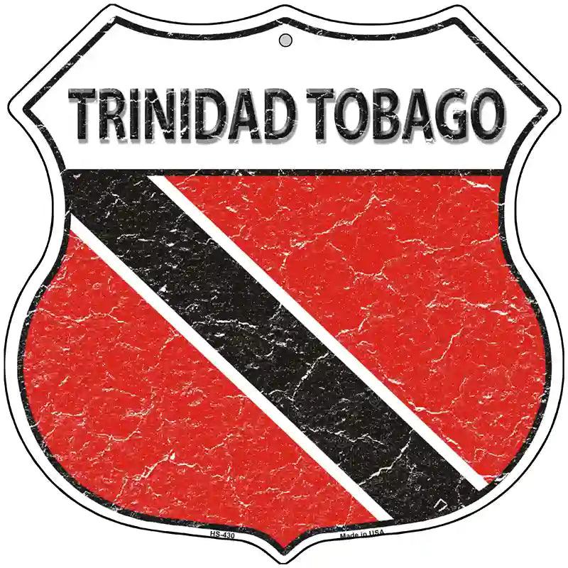 Trinidad Tobago Flag Highway Shield Metal Sign 12" (HS)