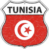Tunisia Flag Highway Shield Metal Sign 12" (HS)