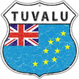 Tuvalu Flag Highway Shield Metal Sign 12" (HS)