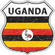 Uganda Flag Highway Shield Metal Sign 12" (HS)