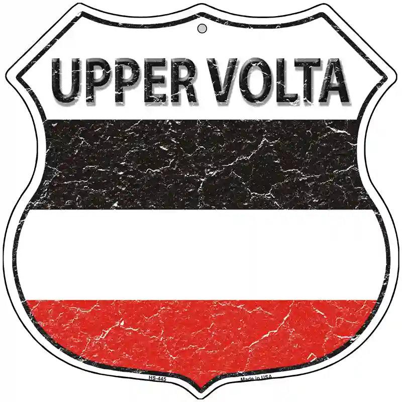 Upper Volta Flag Highway Shield Metal Sign 12" (HS)