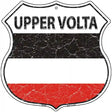 Upper Volta Flag Highway Shield Metal Sign 12" (HS)