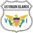 US Virgin Islands Flag Highway Shield Metal Sign 12" (HS)