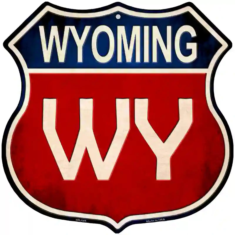Wyoming Metal Novelty Highway Shield Sign 12" (HS)