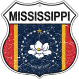 Mississippi Magnolia State Flag Novelty Metal Highway Shield Sign 12" (HS)