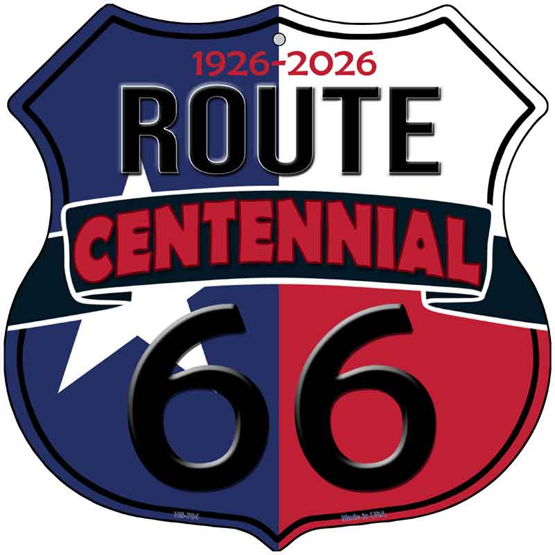 TX Route 66 Centennial Novelty Highway Shield Sign HS-704