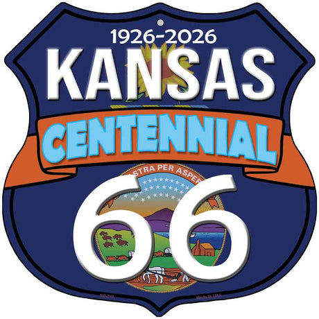 KS Route 66 Centennial Novelty Highway Shield Sign HS-710
