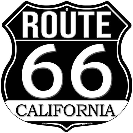 CA Route 66 Black Novelty Highway Shield Sign HS-721 12" Sign (HS)