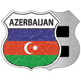 Azerbaijan Flag Highway Shield Metal Sign 5" (HSM)
