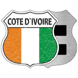 Cote D'ivoire Flag Highway Shield Metal Sign 5" (HSM)