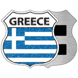 Greece Flag Highway Shield Metal Sign 5" (HSM)