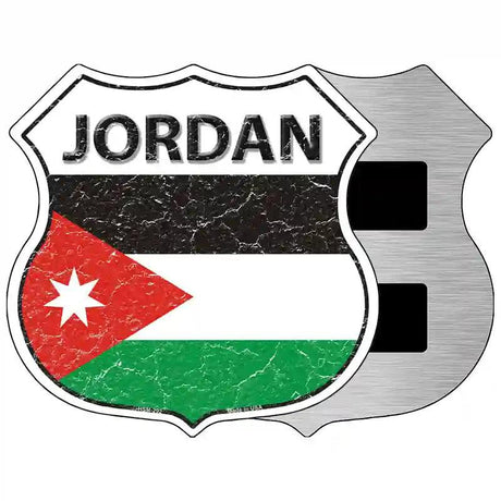 Jordan Flag Highway Shield Metal Sign 5" (HSM)