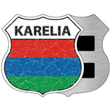 Karelia Flag Highway Shield Metal Sign 5" (HSM)