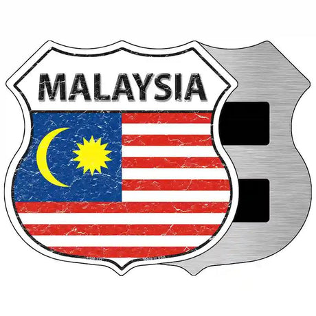 Malaysia Flag Highway Shield Metal Sign 5" (HSM)