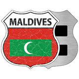 Maldives Flag Highway Shield Metal Sign 5" (HSM)