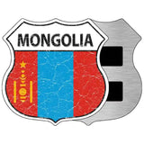 Mongolia Flag Highway Shield Metal Sign 5" (HSM)