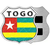 Togo Flag Highway Shield Metal Sign 5" (HSM)
