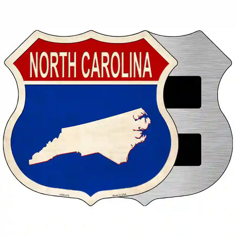 North Carolina Silhouette Novelty Metal Highway Shield Sign 5" (HSM)
