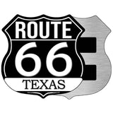 TX Route 66 Black Novelty Highway Shield Sign HS-724