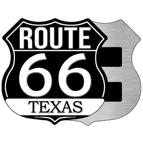 TX Route 66 Black Novelty Highway Shield Sign HS-724