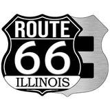 IL Route 66 Black Novelty Highway Shield Sign HS-728